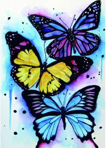Diamond painting – colorful butterflies 30 × 40 cm