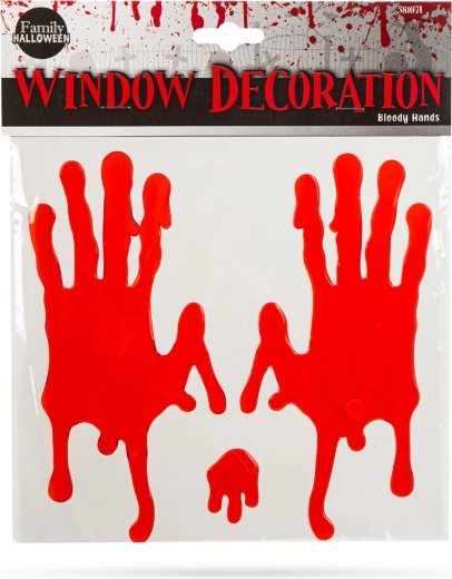 Gel Window Sticker with Bloody Hands