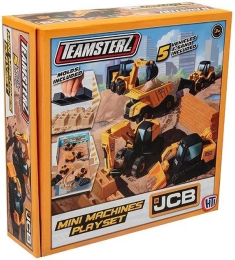 Teamsterz JCB set mini građevinskih strojeva s pijeskom (5 kom)