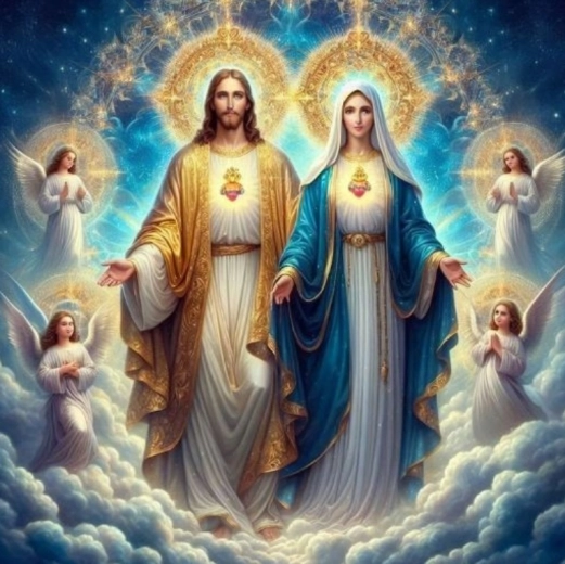 Dijamantno slikanje Isus i Djevica Marija 30x40 cm