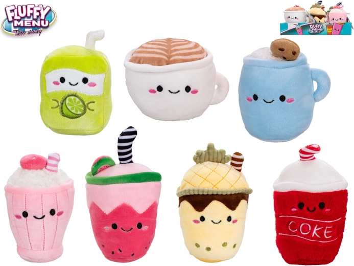 Fluffy Menu plush drink – cute mini handheld toy