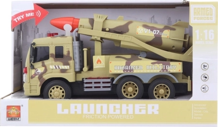 Vojni automobil s raketom na baterije za djecu