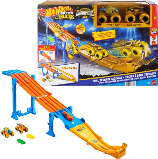 Hot Wheels Monster Trucks 2u1 trkaća staza dual terrain raceway + 2 monster trucka