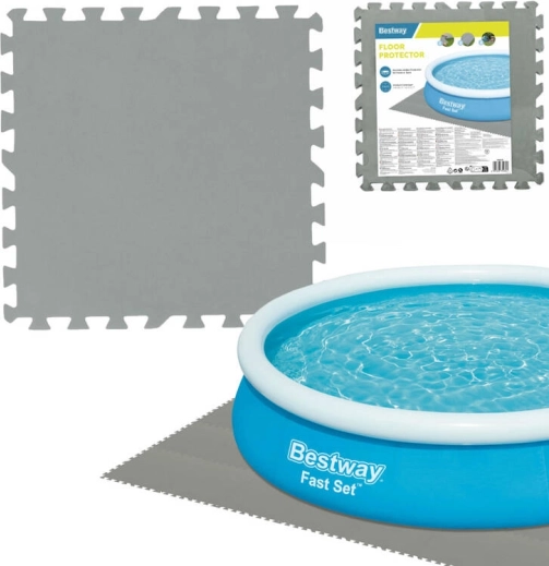 Bestway pjenasta zaštitna podloga za bazen 50 × 50 cm, siva