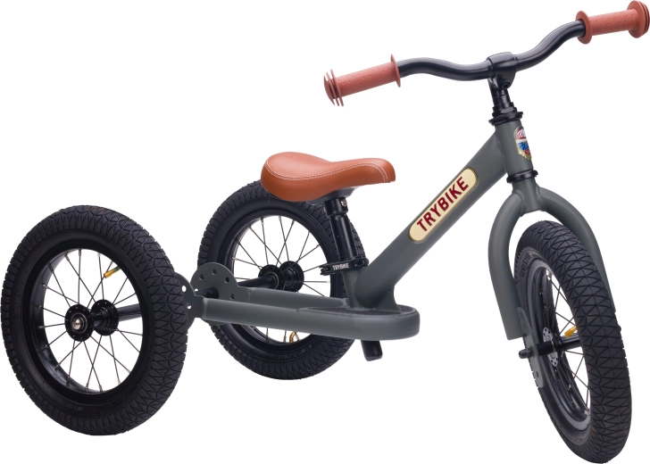 Trybike children's 2-in-1 balance bike (tricycle and balance bike) matte grey
