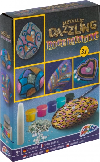 Grafix slikanje na kamenčiće Metallic Dazzling – kreativni set
