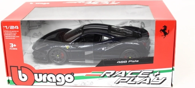 Bburago Ferrari 488 Pista blue with silver stripes 1:24