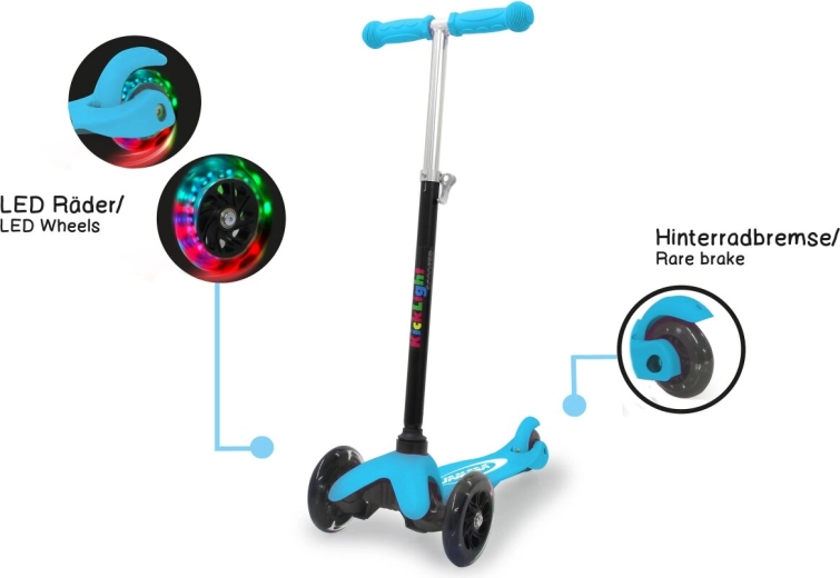 JAMARA Kick Light Blue Children's Three-Wheel Scooter