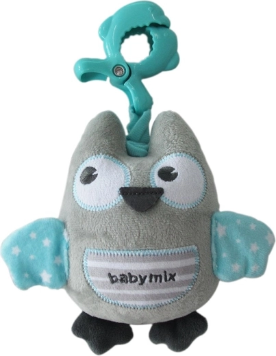 Glazbena plišana igračka s kopčom Baby Mix sova mint boje