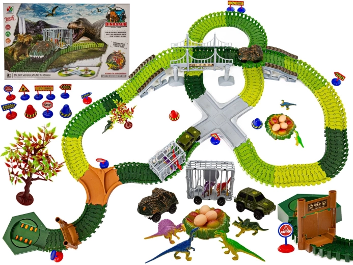Velika trkaća autodrâha dinosaurov park 240 dijelova