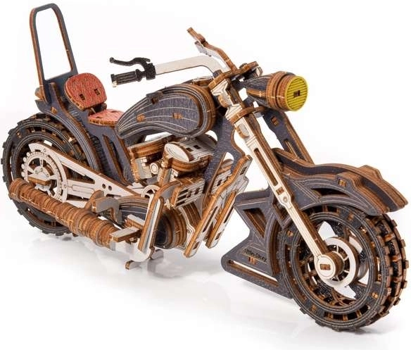 Little Story 3D drvena slagalica motocikl Yankee Chopper sivi