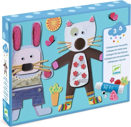 Djeco First Collage Kitty and Teddy Bear