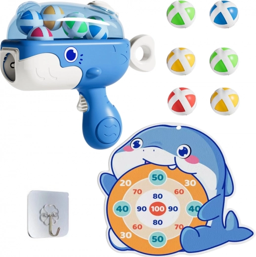 Pištolj za balone s čičkom i metom Plava kit