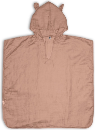 Nuuuroo Flor muslin poncho rose dust (1–2 years)