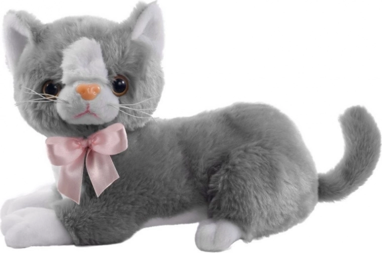 Plišani sivi mačak Flico s mašnom 34 cm