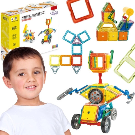 Woopie Magnetic 3D Vehicle Construction Set STEAM 80 Pieces