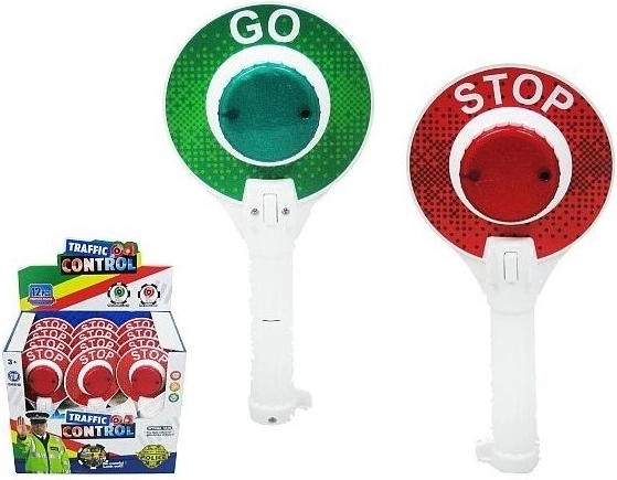 Police Traffic Stop Sign with Light 34 cm