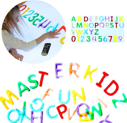 Masterkidz Montessori set slova i brojki za svjetlosne stolove (36 kom)