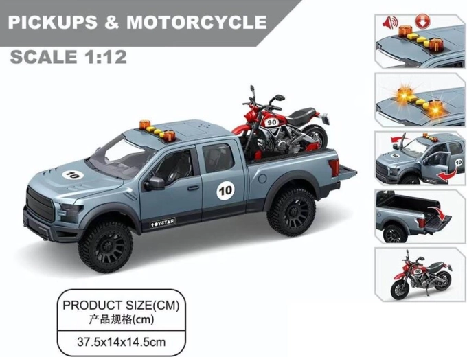 Off-road Car with Lights, Sounds and Motorcycle
