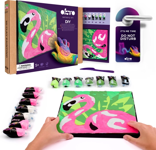 Okto flamingo – likovni set za slikanje masom prema brojevima 29 × 29 cm