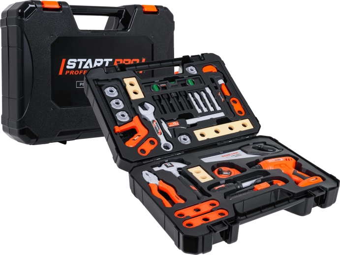 Kids’ 34‑piece tool set with carry case