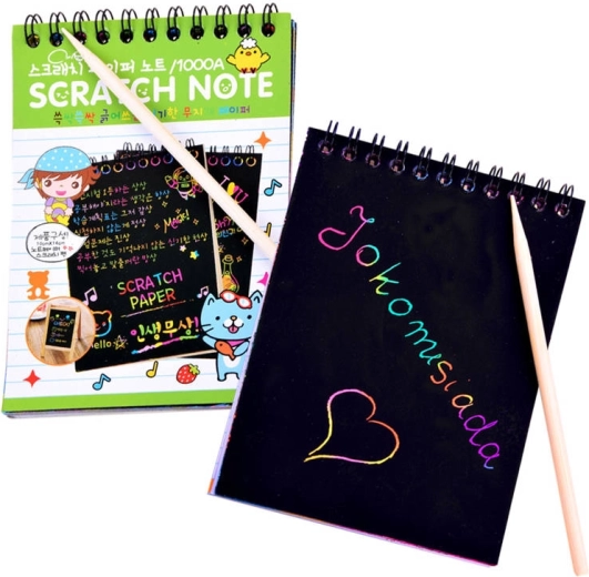 Rainbow scratch art with drawing stick – Notebook