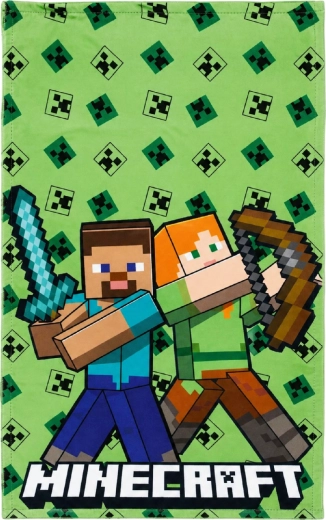 Ručnik Minecraft 30 × 50 cm zeleni – Steve i Alex