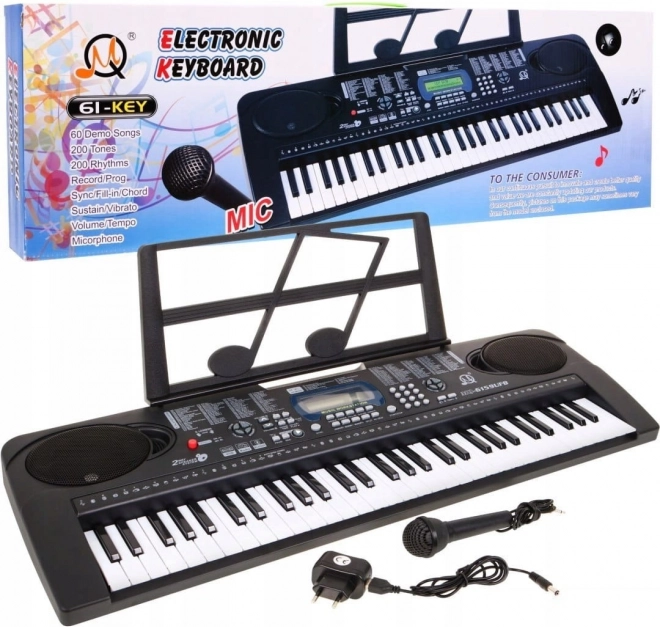 Dječji klavijaturistički instrument s mikrofonom i stalkom za note