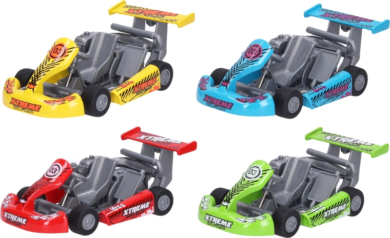 Metal pull-back go-kart 13 cm - 1 piece