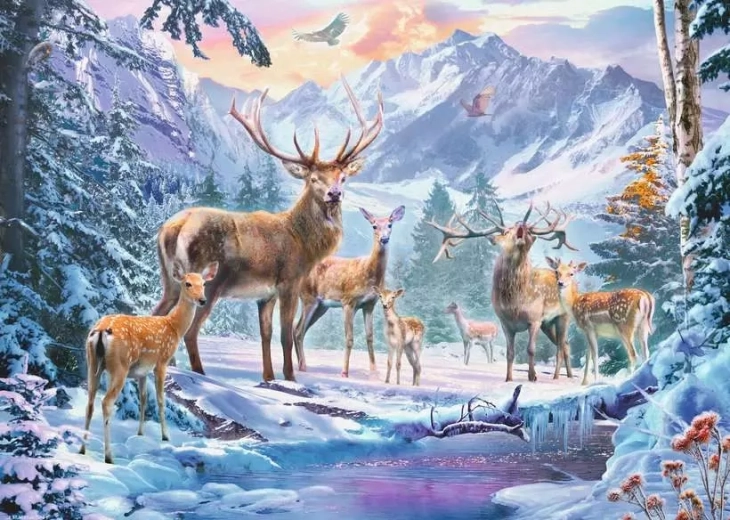 Ravensburger puzzle Jeleni u zimi 1000 dijelova