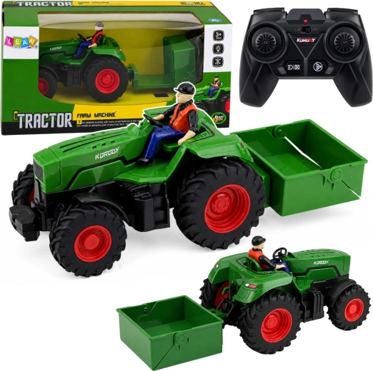 RC poljoprivredni traktor s ravnom prikolicom 1:24