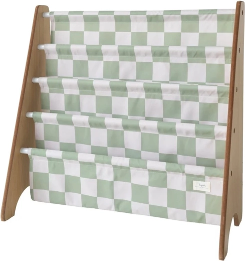 3 Sprouts stalak za knjige recycled checkerboard green