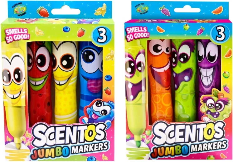 Mirisni flomasteri Scentos Jumbo Funny Face 3 kom
