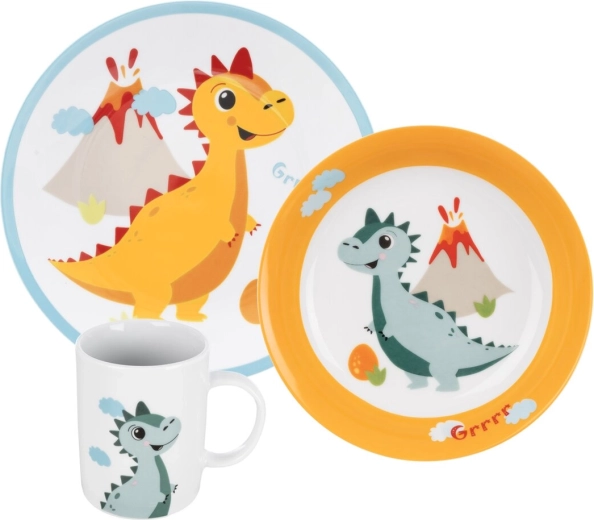 Dječji set za jelo Dino, okrugli, 3 kom