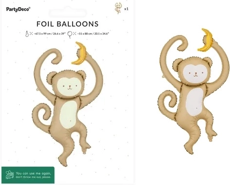 Foli balon majmunčić mix 51 × 88 cm