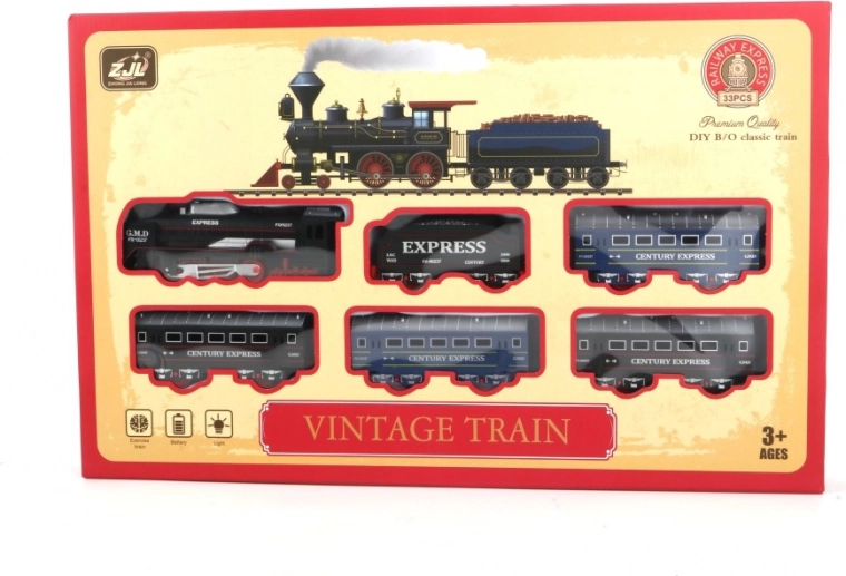 Vintage set vlakova s osvjetljenjem