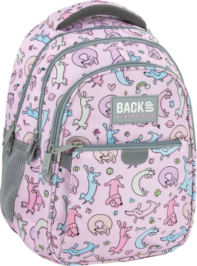 Backpack with ergonomic back and 3 compartments