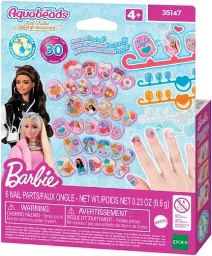 Aquabeads Barbie nail studio – kreativni set za ukrašavanje noktiju vodenim perlicama
