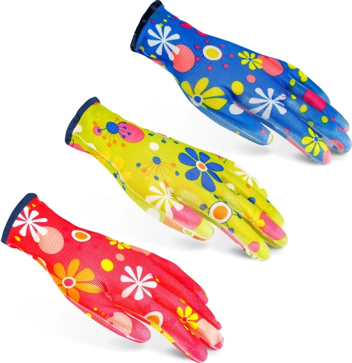 Patterned gardening gloves - 1 piece