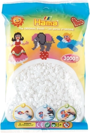 Hama Midi perlice za glačanje bijele 3000 kom u kanticI