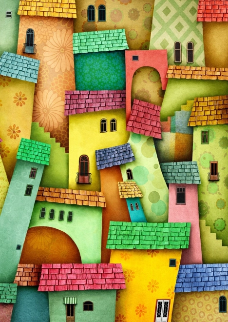 Puzzle Veseli domovi 1000 dijelova ENJOY