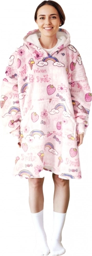 Topla dekica s kapuljačom COZY NOXXIEZ u stilu oversized hoodieja s uzorkom slatkiša
