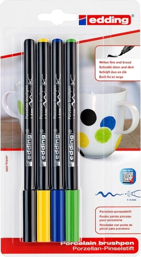 Edding 4200 Porcelain Pens, Cool Colors Set, 4 pcs