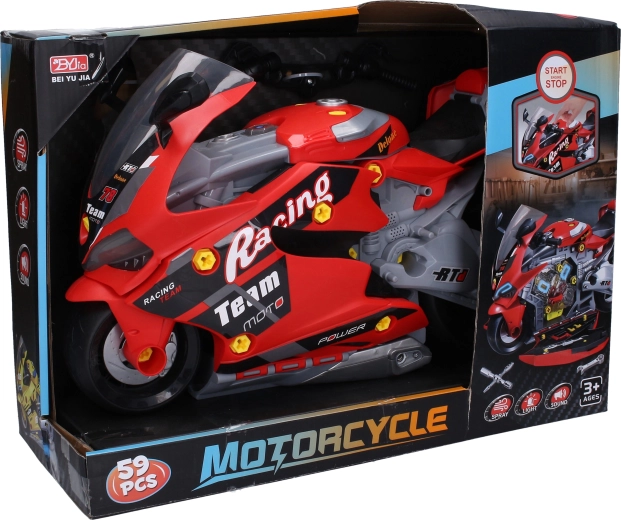 Screw-Together Motorcycle with Effects and Steam, 46 cm