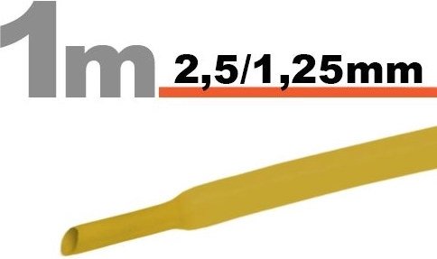 Yellow heat-shrink tubing 2.5/1.25 mm