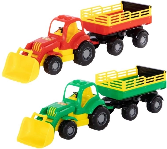 Traktor s prednjim utovarivačem i prikolicom Mighty - 1 komad