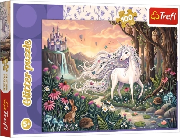 Children's puzzle Glitter Tęczowy blask unicorn 100 pieces - 1 pc