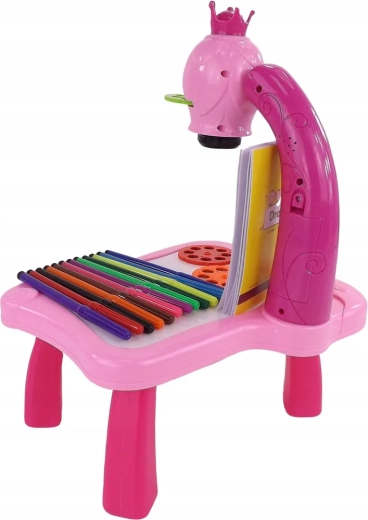 Stabilan ružičasti stolić s priborom