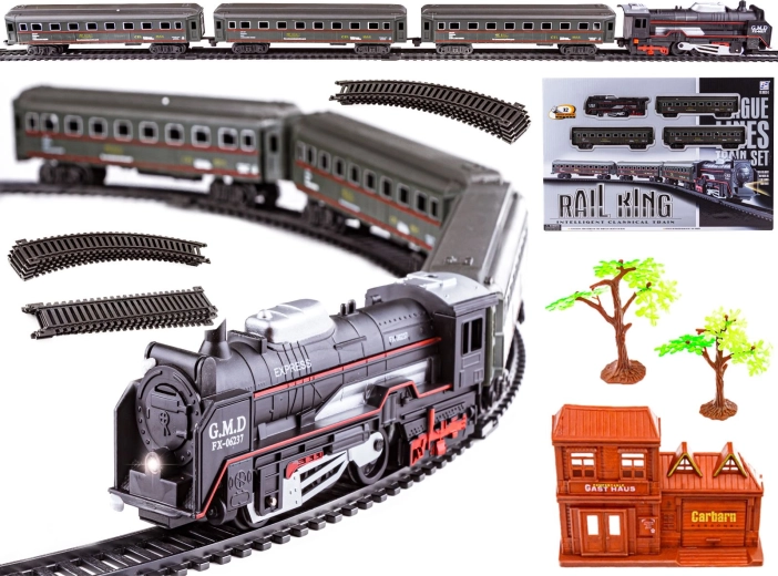 Električna željeznička pruga Rail King – parna lokomotiva s putničkim vagonima