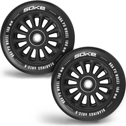 Soke kotačići za romobil 100 mm crni 2 kom